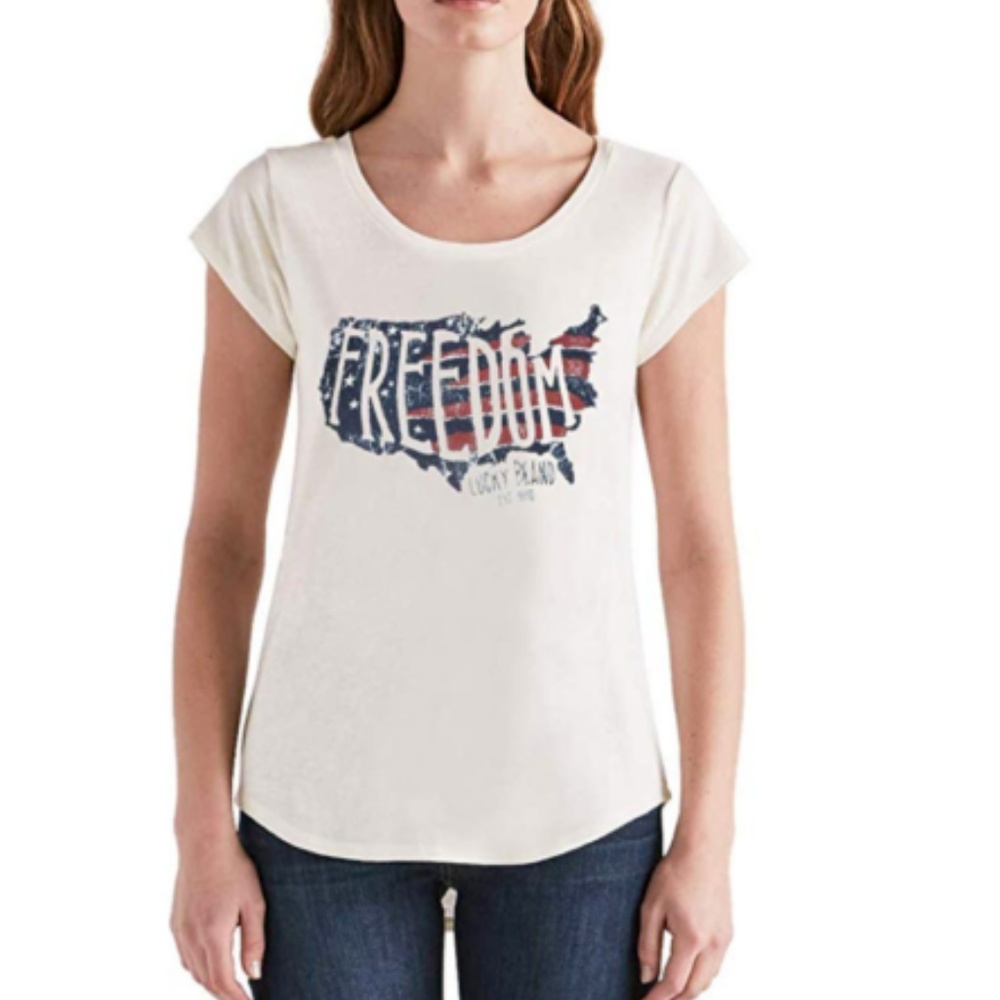 Lucky Brand Ladies' Graphic Tee White - Picture 3 of 4